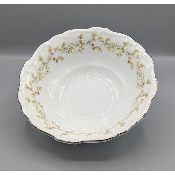 Johann Haviland Bavaria Germany Pink Cherry Blossom Serving Bowl 8 1/2" Vtg - Picture 2 of 6